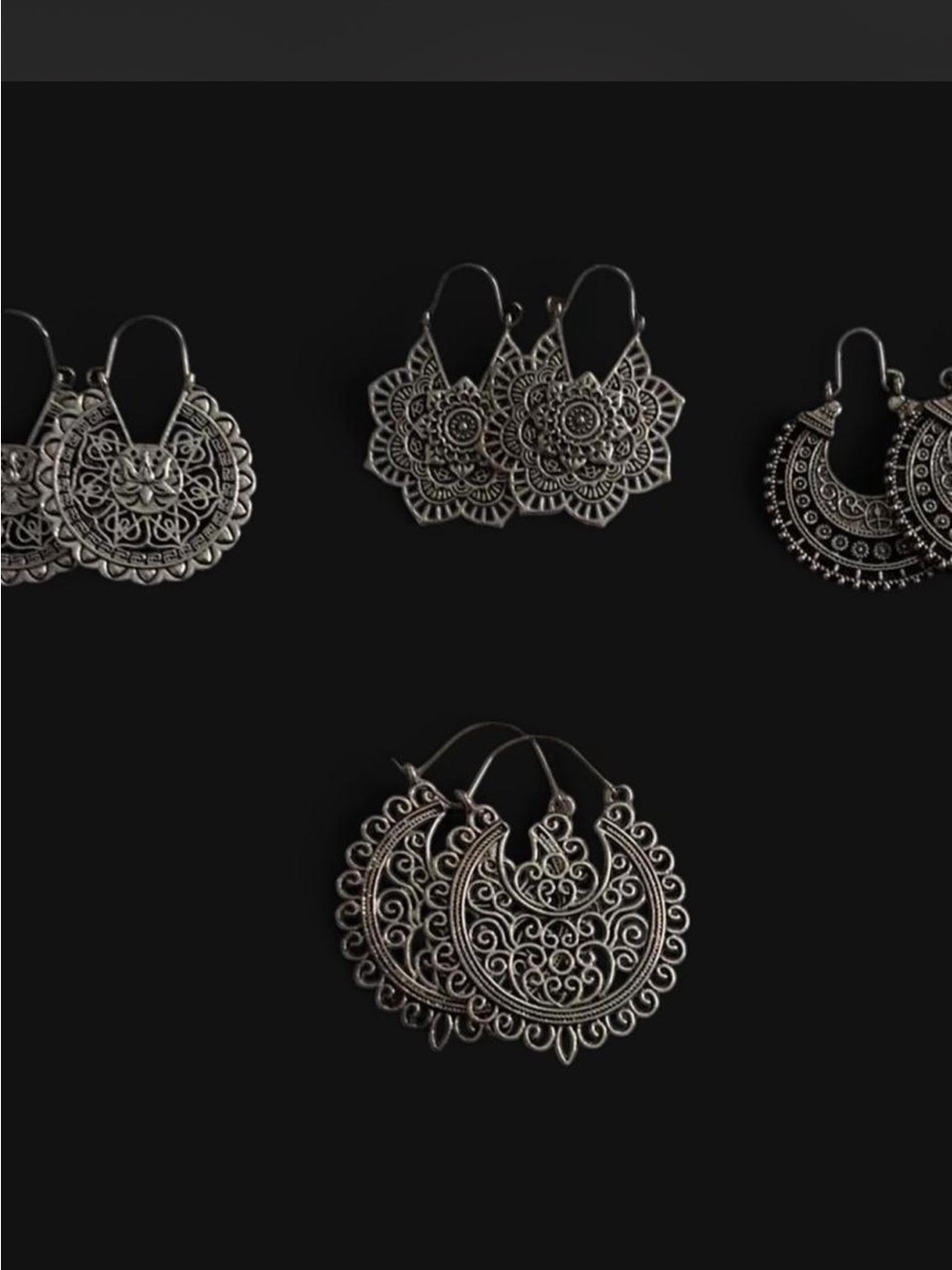Ladies Silver-Tone Filigree/Mandala Earrings Bundle